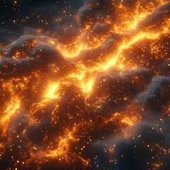 Wall Mural - fiery cosmic nebula - a stunning space abstract