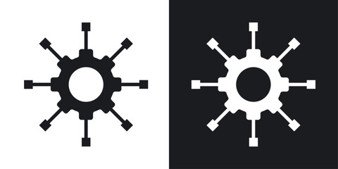 Algorithm vector icon set in solid style.