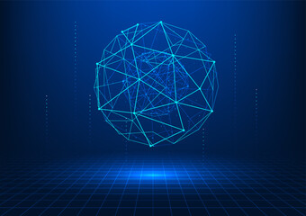 abstract technology background. circles with lines connecting them represent the growth and developm