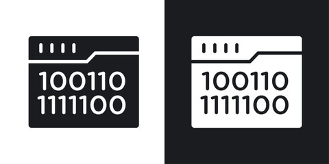 Binary code icons pack in solid style