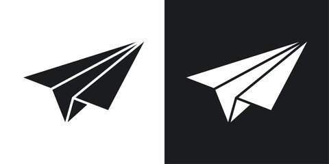 Paper plane icons pack in solid style