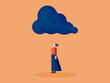 © Xènia Besora Sala/Stocksy - Cartoon woman under blue cloud