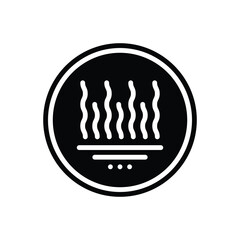 Wall Mural - black solid icon for hot surface