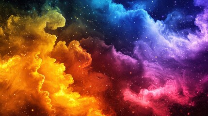 Wall Mural - vibrant cosmic clouds in a galaxy full of colorful nebulae