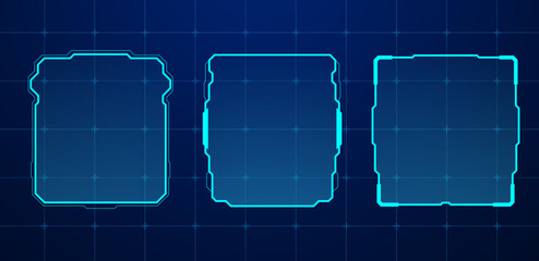 Futuristic touch screen of user interface. Modern technology box or frame concept. Vector illustration