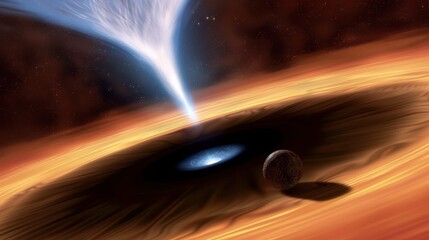 Wall Mural - Abstract black hole with a swirling nebula and stars, Black hole abstract in the universe with a supernova explosion.