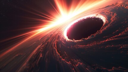 Wall Mural - Abstract black hole with a nebula in the background Abstract space with a black hole and swirling light