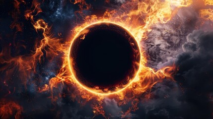 Wall Mural - Abstract black hole with a supernova explosion Abstract universe with a black hole and cosmic light