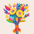 © Marusya Wrobel/Stocksy - Bright floral bouquet with vibrant colors and cheerful design