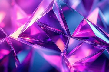 Aufkleber - Abstract image of vibrant purple and pink geometric shapes, creating a luxurious and dazzling effect.