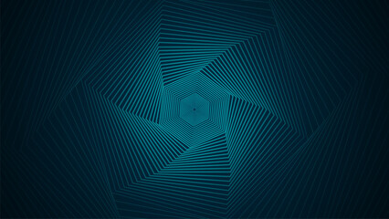Wall Mural - Dark background with hexagonal lines arranged in an orderly and dimensional manner.