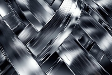 Aufkleber - Abstract image of interwoven metallic bands, showcasing sleek, polished textures and a dynamic, interwoven design.