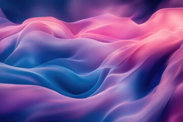 Leinwandbilder - Abstract image of flowing, translucent fabric in shades of pink, purple, and blue.