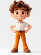 © pongtap - Cheerful animated character studio 3d model bright background front view