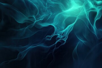 Leinwandbilder - Futuristic neural network patterns create a cutting-edge design in deep blue and cyan with a black fading background