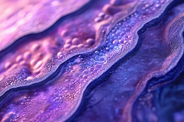 Aufkleber - Close-up of a purple surface with water droplets forming wavy patterns.