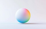 Pastel rainbow gradient sphere on white background.