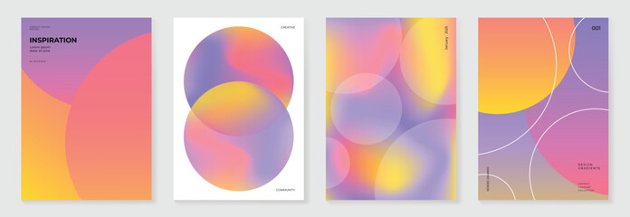 Canvas Print - abstract fluid gradient poster background vector. minimalist card with colorful, geometric shapes, l
