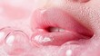 © pornsawan - Beautiful Young woman with Gloss pink lips on studio background,closeup face lady in studio background,smooth and glow skin. Natural beauty, healthy and girl or female with makeup.