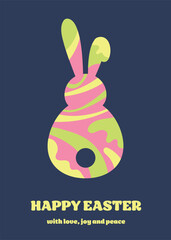 Wall Mural - easter greeting card with bunny in abstract style. modern style background. vector illustration