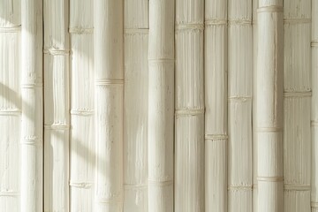 Wall Mural - Natural bamboo paneling with a light, airy texture