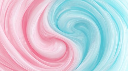 Wall Mural - Pastel pink and baby blue swirls blending softly.