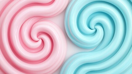 Wall Mural - Pastel pink and baby blue swirls blending softly.