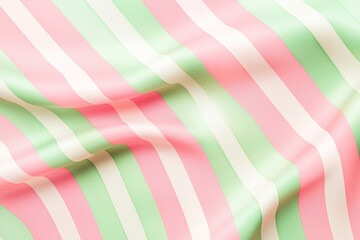 Wall Mural - Pastel pink and green stripes creating a cute flow.