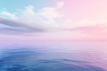 Wall Mural - Soft pastel gradient sky merging with calm ocean hues