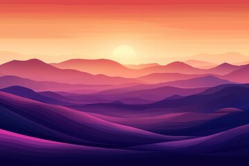 Wall Mural - Stunning gradient desert with shifting sunset tones