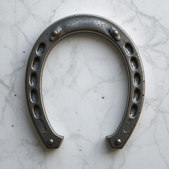 steel horseshoe on a white background.