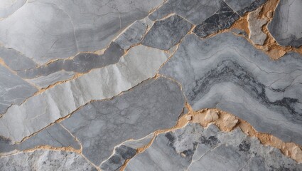 Poster - Elegant blue-gray marble surface with golden veining creating an intricate pattern showcasing nature's beauty and sophistication in design.