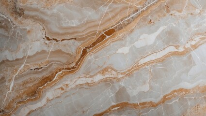 Poster - Sleek beige and light cream marble texture featuring subtle gold veins angularly positioned across a polished surface for a luxurious appearance.