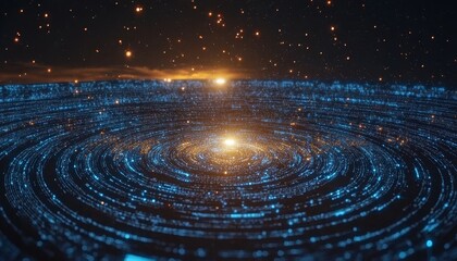 Wall Mural - abstract swirling data streams and light particles, vibrant colors, dynamic energy background