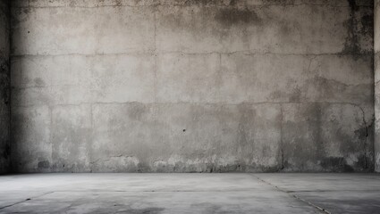 Fototapete - Grunge textured empty concrete wall backdrop with gray tones and subtle imperfections creating a neutral copyspace for creative designs.