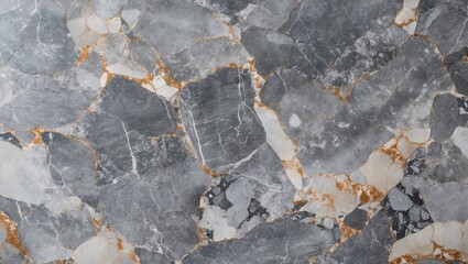 Poster - Elegant gray marble texture with golden veining, featuring a mix of light and dark shades, arranged in a balanced, natural pattern.