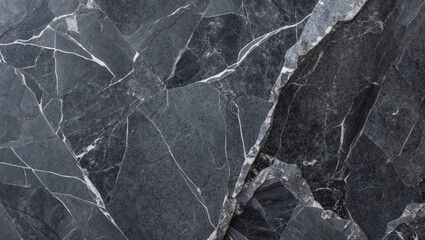 Poster - Dark green marble texture with striking white veins, featuring angular formations and polished surface, ideal for backgrounds and design elements.