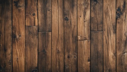 Poster - Vintage brown wood plank texture background with varying shades of brown and subtle gray tones, arranged horizontally in a rustic, natural pattern.