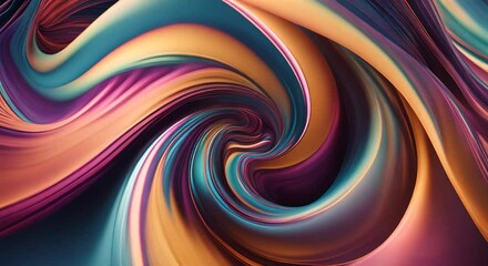 Wall Mural - Swirling Abstract Shapes Forming Hypnotic Colorful Pattern Motion Background