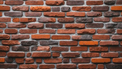 Aufkleber - Warm earthy brown and gray bricks arranged in a rustic pattern, creating a textured backdrop that emphasizes traditional masonry craftsmanship.