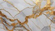 © Levan - Elegant white marble background with intricate golden veins, showcasing a luxurious and sophisticated texture, ideal for premium design projects.