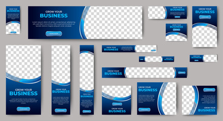 Wall Mural - web advertisement banner templates bundle. web banners of standard size with a place for photos. vec