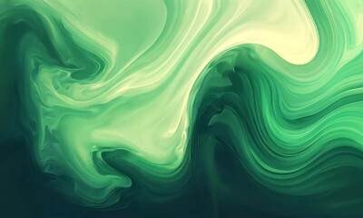 Wall Mural - Abstract Flowing Green and White Smoke Texture Background Animation