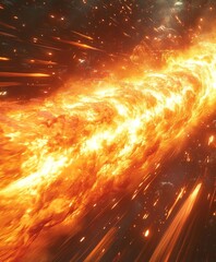 Wall Mural - fiery cosmic explosion: a blaze of energy