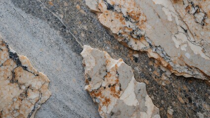 Aufkleber - Textured granite stone featuring earthy tones of brown, gray, and cream hues with a matte finish arranged in an abstract layout suitable for backgrounds.