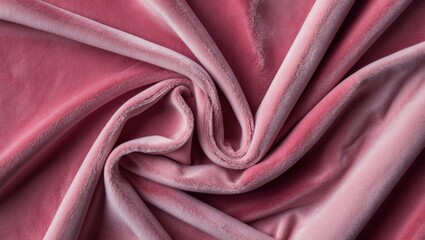 Leinwandbilder - Soft pink and mauve velvet fabric draped elegantly in folds with a smooth texture creating a luxurious and cozy ambiance throughout the image.