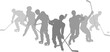 © Christos Georghiou - Silhouette ice hockey player set. Active sports people healthy players fitness silhouettes concept.