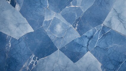 Poster - Blue marble texture featuring soft gray-white vein patterns with varying shades of blue, arranged in a seamless tile layout.