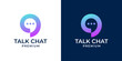 © Oeriz Studio - Smart chat logo with abstract brain icon symbol. Creative modern chat logo design vector template. Simple chat talk logo design for business, technology, education.