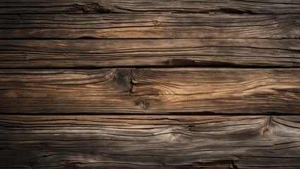 Leinwandbilder - Rustic brown wooden surface with grunge texture detailed in dark and light grains, arranged horizontally for a natural background.